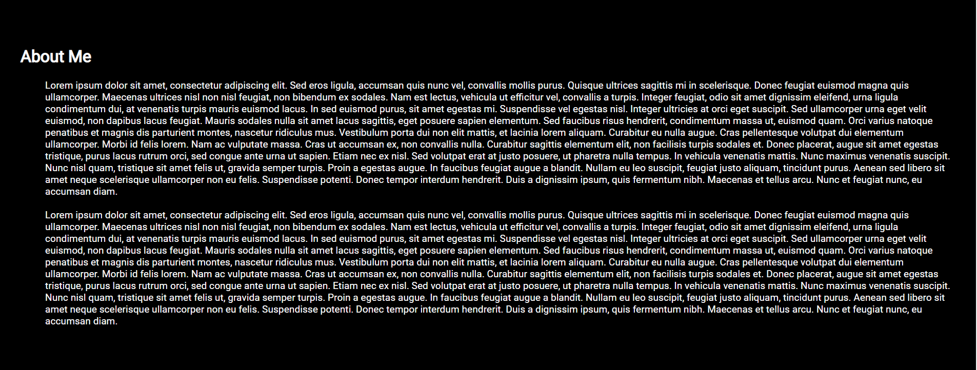 This is the About Me page.